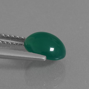 Agate vert naturelle coupe ovale, 1,46 ct, translucide