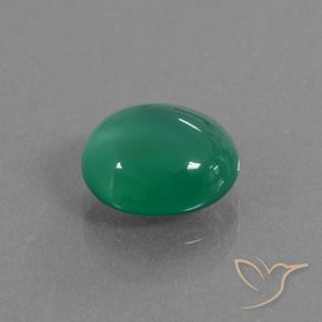 Agate Vert moyen naturelle ovale, 2.69 ct, Translucide