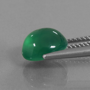 Agate Vert chaud naturelle Coupe ovale, 2.81 ct, Translucide