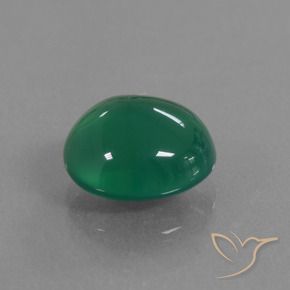 Agate Forêt verte naturelle ovale, 2.77 ct, Translucide