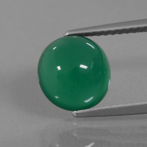 Agate vert naturelle coupe ovale, 2,54 ct, translucide
