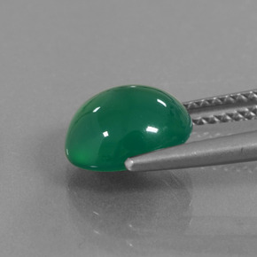 Agate vert naturelle coupe ovale, 2,54 ct, translucide