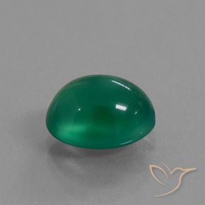 Agate Forêt verte naturelle ovale, 2.57 ct, Translucide