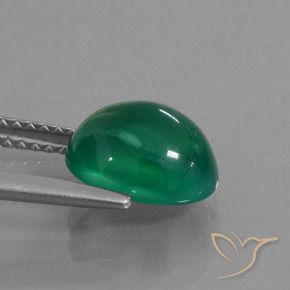 Agate Forêt verte naturelle ovale, 2.57 ct, Translucide