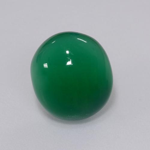 Agate Vert jaunâtre naturelle Coupe ovale, 4.37 ct, Translucide