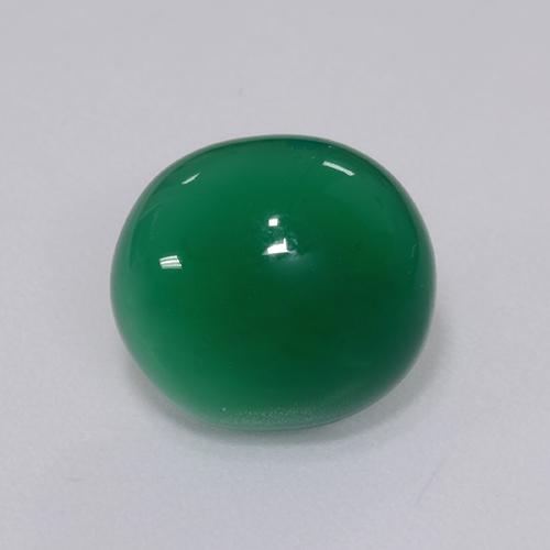 Agate Vert jaunâtre naturelle Coupe ovale, 4.37 ct, Translucide