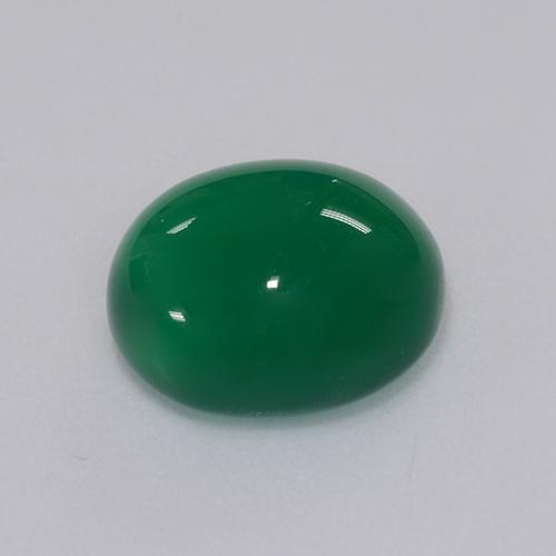 Agate Vert jaunâtre naturelle Coupe ovale, 4.37 ct, Translucide