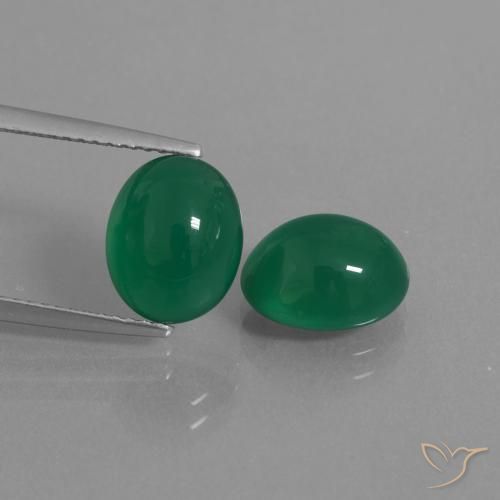 5.83ctw Naturel Vert moyen Agate, ovale, Translucide, Photo A