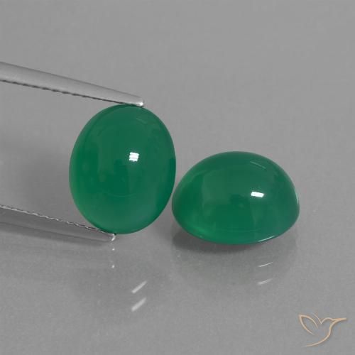 Achetez naturel 7,58ct vert agate gems, coupe ovale, en provenance inde chez gemselect. en stock, livraison internationale!