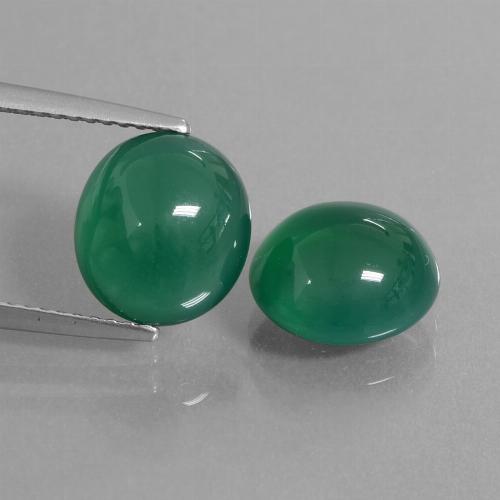Achetez naturel 6,42ct vert agate gems, coupe ovale, en provenance inde chez gemselect. en stock, livraison internationale!