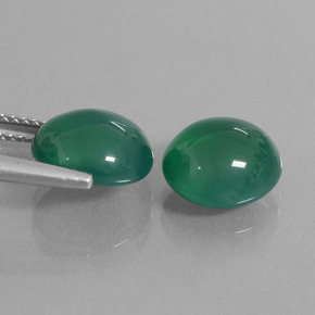 Achetez naturel 6,42ct vert agate gems, coupe ovale, en provenance inde chez gemselect. en stock, livraison internationale!