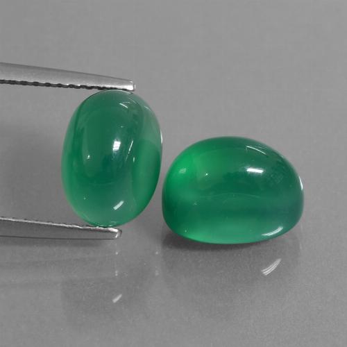 Achetez naturel 7,42ct vert agate gems, coupe ovale, en provenance inde chez gemselect. en stock, livraison internationale!