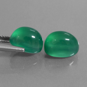 Achetez naturel 7,42ct vert agate gems, coupe ovale, en provenance inde chez gemselect. en stock, livraison internationale!