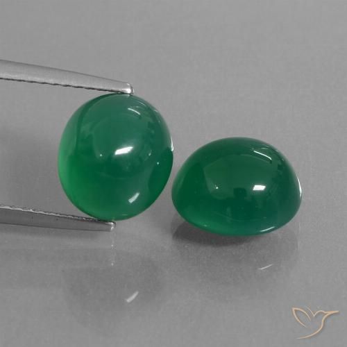 6.70ctw Naturel Vert moyen Agate, ovale, Translucide