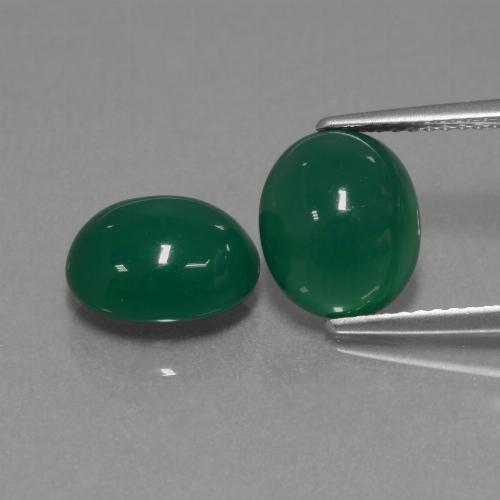 Achetez naturel 5,94ct vert agate gems, coupe ovale, en provenance inde chez gemselect. en stock, livraison internationale!