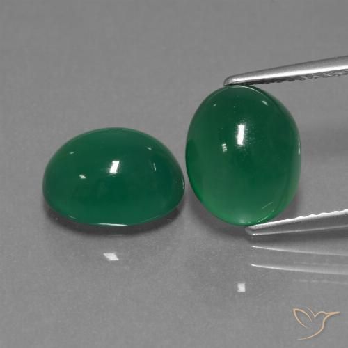 7.00ctw Naturel Vert jaunâtre Agate, ovale, Translucide