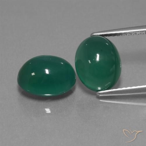 6.79ctw Naturel Vert moyen Agate, ovale, Translucide