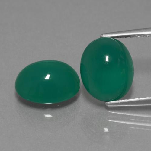 Achetez naturel 6,14ct vert agate gems, coupe ovale, en provenance inde chez gemselect. en stock, livraison internationale!