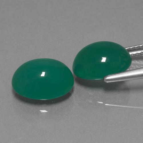 Achetez naturel 6,14ct vert agate gems, coupe ovale, en provenance inde chez gemselect. en stock, livraison internationale!