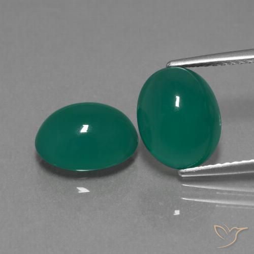 6.27ctw Naturel Vert moyen Agate, ovale, Translucide