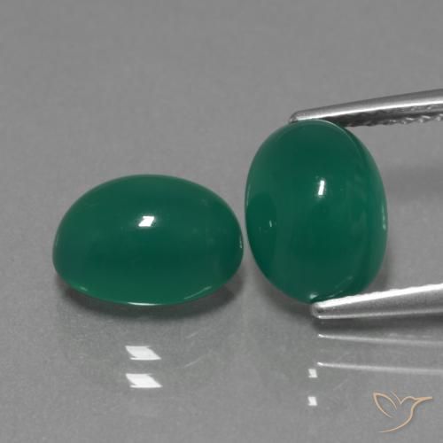 4.93ctw Naturel Vert moyen Agate, ovale, Translucide
