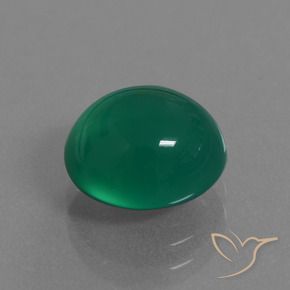 Agate Forêt verte naturelle ovale, 3.20 ct, Translucide