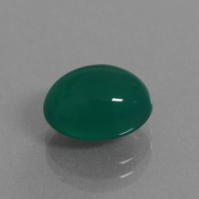 Agate Vert foncé naturelle Coupe ovale, 3.82 ct, Translucide