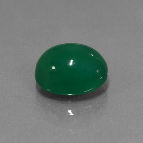 Agate vert naturelle coupe ovale, 3,82 ct, translucide