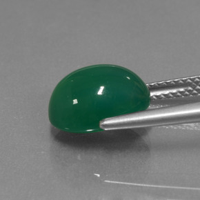 Agate vert naturelle coupe ovale, 3,82 ct, translucide