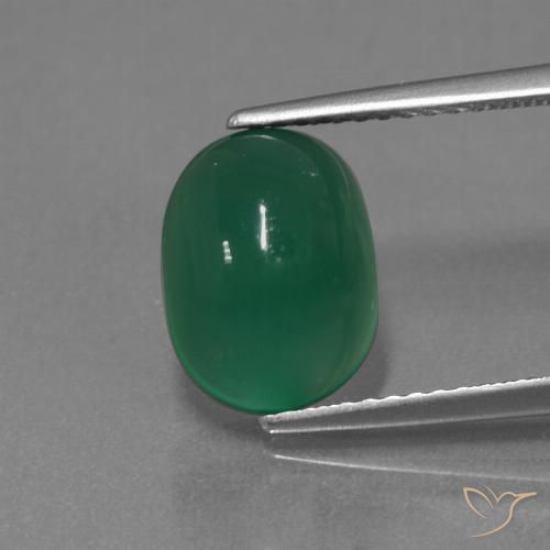 3.11ct Naturel Forêt verte Agate, ovale, Translucide