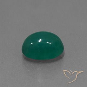 Agate vert naturelle coupe ovale, 2,97 ct, translucide