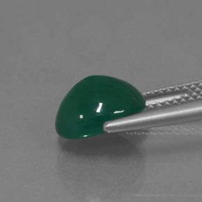 Agate vert naturelle coupe ovale, 2,81 ct, translucide
