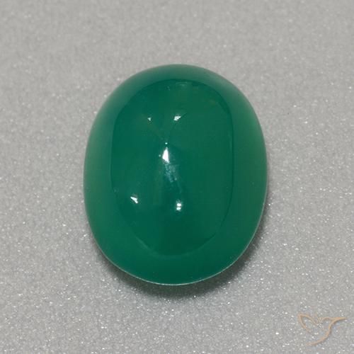 3.43ct Naturel Vert moyen Agate, ovale, Translucide
