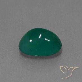 Agate Vert foncé naturelle ovale, 3.39 ct, Translucide