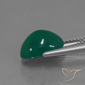 Agate Vert foncé naturelle ovale, 3.39 ct, Translucide