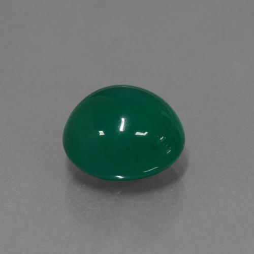 Agate Vert profond moyen naturelle ovale, 3.98 ct, Translucide