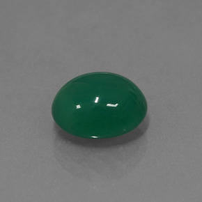 Agate vert naturelle coupe ovale, 3,00 ct, translucide