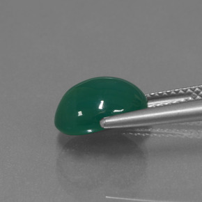 Agate vert naturelle coupe ovale, 3,00 ct, translucide