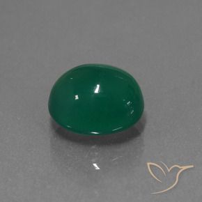 Agate Forêt verte naturelle ovale, 3.65 ct, Translucide