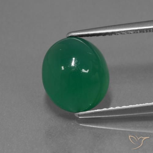3.72ct Naturel Vert chaud Agate, ovale, Translucide