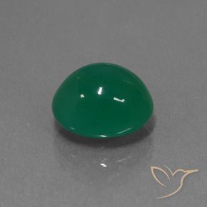 Agate Vert chaud naturelle ovale, 3.72 ct, Translucide