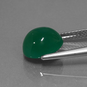Agate vert naturelle coupe ovale, 3,60 ct, translucide