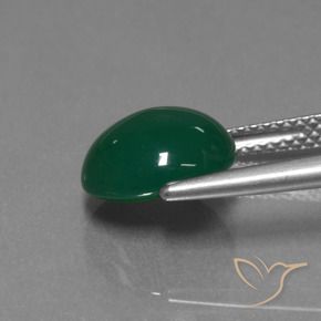 Agate Vert naturelle ovale, 3.35 ct, Translucide