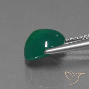 Agate Forêt verte naturelle ovale, 3.61 ct, Translucide