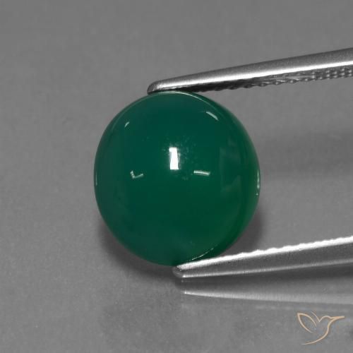 3.61ct Naturel Vert moyen Agate, ovale, Translucide