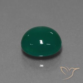 Agate Vert moyen naturelle ovale, 3.61 ct, Translucide