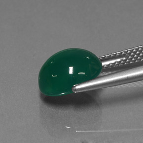 Agate vert naturelle coupe ovale, 3,01 ct, translucide