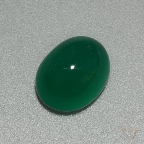 3.92ct Naturel Vert moyen Agate, ovale, Translucide