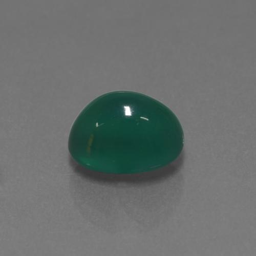 Agate Vert foncé moyen naturelle Coupe ovale, 2.84 ct, Translucide