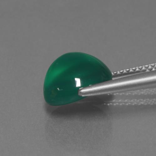 Agate Vert foncé moyen naturelle Coupe ovale, 2.84 ct, Translucide